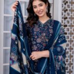 Floral Print Salwar Kurti   with Dupatta Set